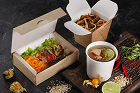 Коробка для лапши WOK 101х101х106 мм 700 мл CHINA PACK с квадратным дном КРАФТ КАРТОН "OSQ", 30 шт./упак