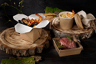 Коробка для лапши WOK 101х101х106 мм 700 мл CHINA PACK с квадратным дном КРАФТ КАРТОН "OSQ", 30 шт./упак
